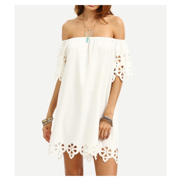 MBM Unlimited Dresses & Skirts - White Off the Shoulder Cut Out Dress